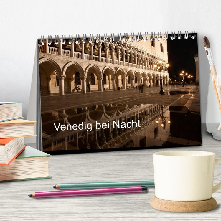 Produktbild: Venedig bei Nacht (Tischkalender 2026 DIN A5 quer), CALVENDO Monatskalender