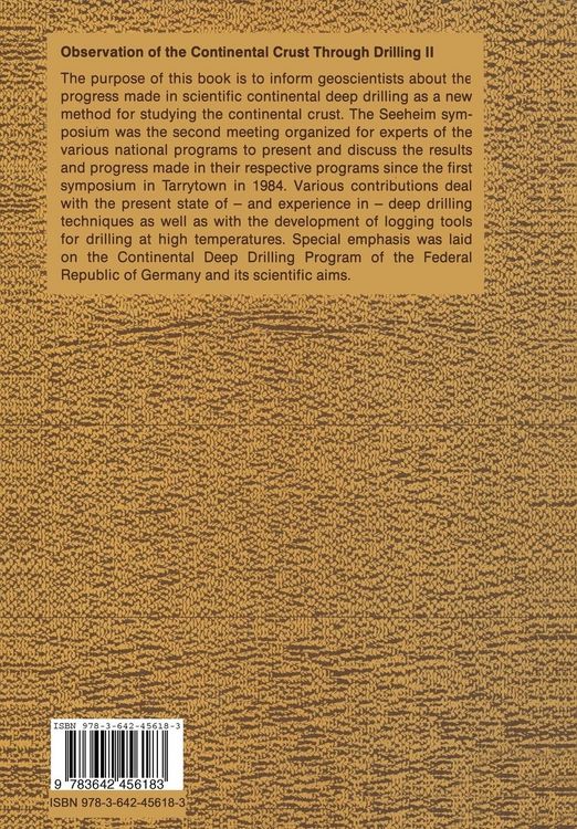 Produktbild: Observation of the Continental Crust through Drilling II