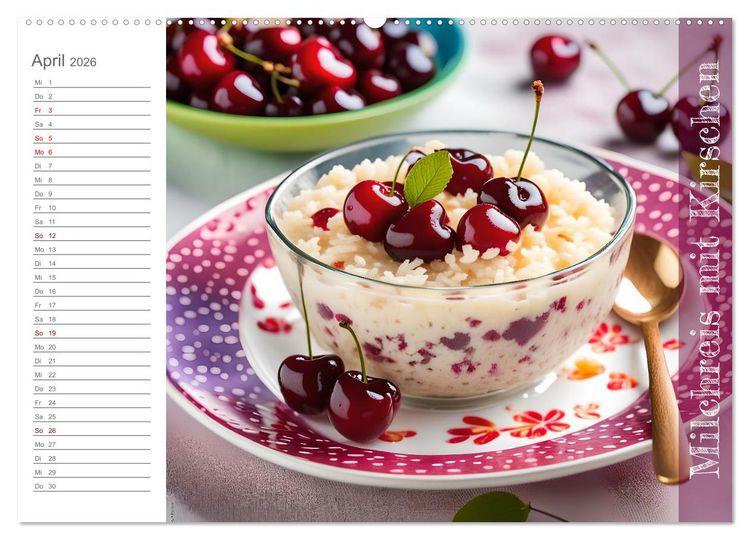 Produktbild: Kirschlust - K&ouml;stlichkeiten aus und mit Kirschen (Wandkalender 2026 DIN A2 quer), CALVENDO Monatskalender