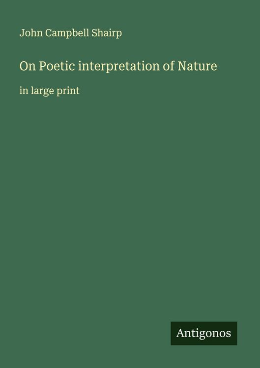 Produktbild: On Poetic interpretation of Nature