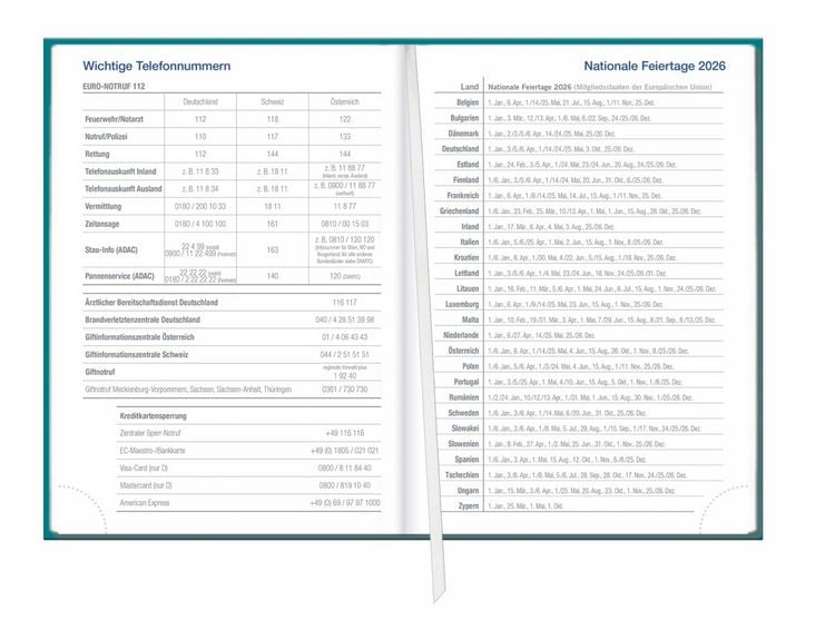 Produktbild: Wochen-Cheftimer A5, petrol 2027