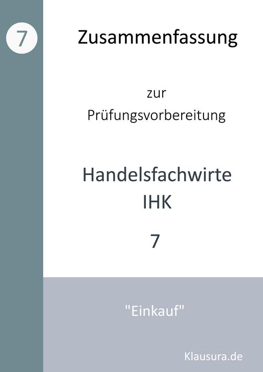 Produktbild: Zusammenfassung zur Pr&uuml;fungsvorbereitung Handelsfachwirte IHK
