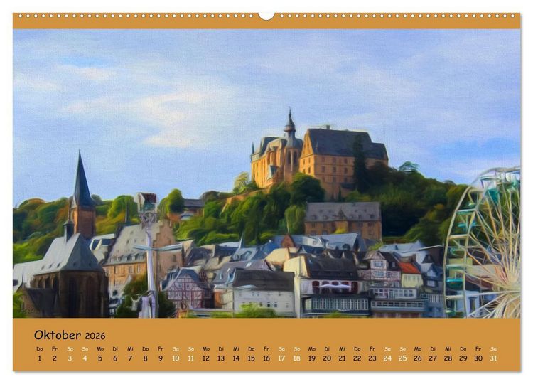 Produktbild: Malerisches Marburg (Wandkalender 2026 DIN A2 quer), CALVENDO Monatskalender
