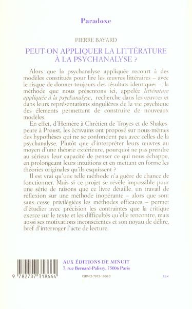 Produktbild: Peut-on appliquer la litt&eacute;rature &agrave; la psychanalyse ?