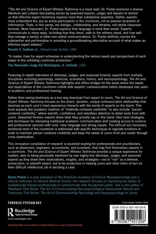 Produktbild: The Art and Science of Expert Witness Testimony