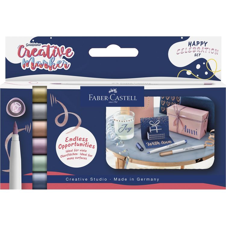 Produktbild: Faber-Castell Creative Marker Goldfaber Happy Celebration 6 St&uuml;ck