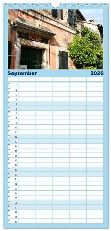 Produktbild: Familienplaner 2026 - Tr&auml;umen von Istrien mit 5 Spalten (Wandkalender, 21 x 45 cm) CALVENDO