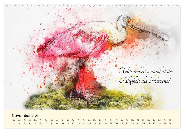 Produktbild: Aquarelle und Lebensweisheiten (Wandkalender 2026 DIN A2 quer), CALVENDO Monatskalender