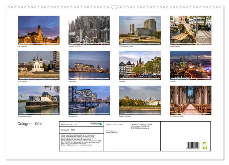 Produktbild: Cologne - K&ouml;ln (Wandkalender 2026 DIN A2 quer), CALVENDO Monatskalender