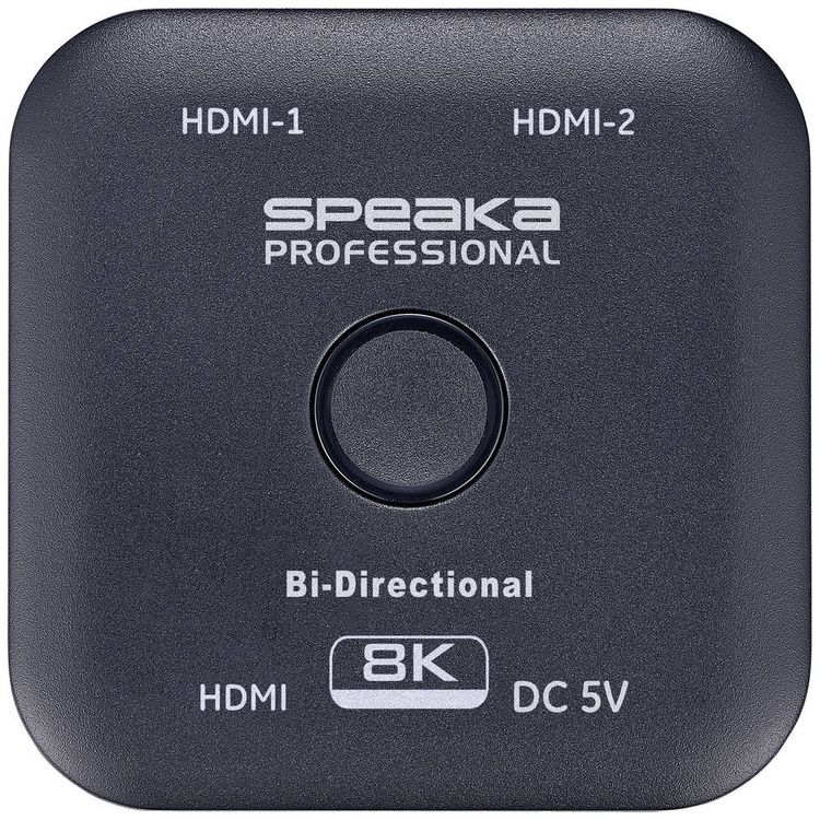 Produktbild: SpeaKa Professional SP-11990132 2 Port HDMI-Switch UHD 8K @ 60 Hz bidirektional verwendbar 7680 x 4320 Pixel