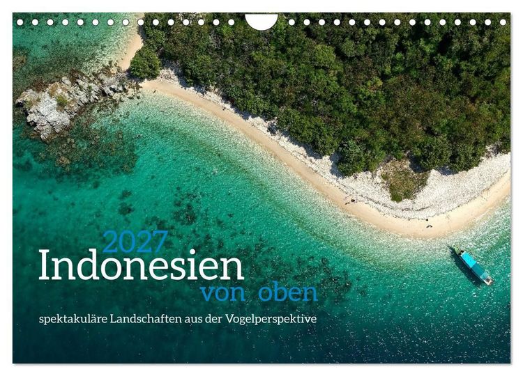 Produktbild: Indonesien von oben - spektakul&auml;re Landschaften aus der Vogelperspektive (Wandkalender 2027 DIN A4 quer), CALVENDO Monatskalender