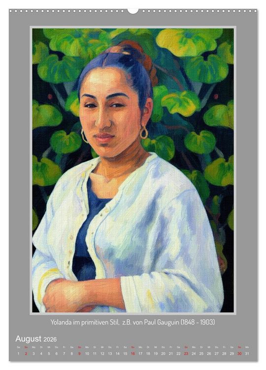 Produktbild: Yolanda in der Kunstgalerie (Wandkalender 2026 DIN A2 hoch), CALVENDO Monatskalender