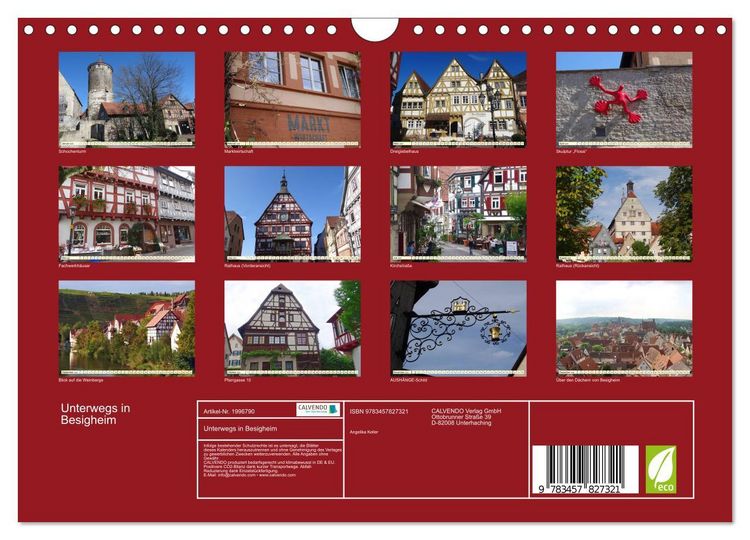 Produktbild: Unterwegs in Besigheim (Wandkalender 2026 DIN A4 quer), CALVENDO Monatskalender