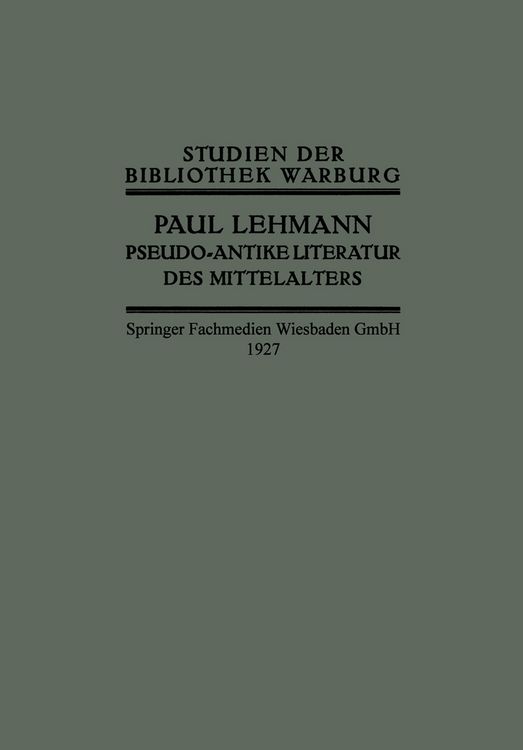 Produktbild: Pseudo-Antike Literatur des Mittelalters