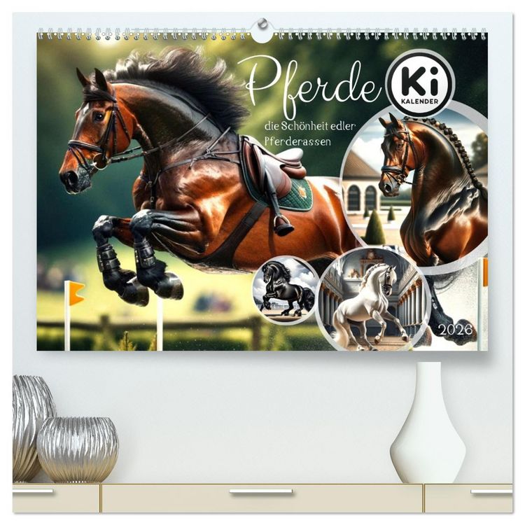 Produktbild: Pferde - die Sch&ouml;nheit edler Pferderassen (hochwertiger Premium Wandkalender 2026 DIN A2 quer), Kunstdruck in Hochglanz
