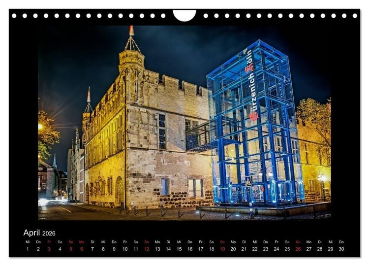 Produktbild: K&ouml;ln &ndash; Nachts 2026 (Wandkalender 2026 DIN A4 quer), CALVENDO Monatskalender