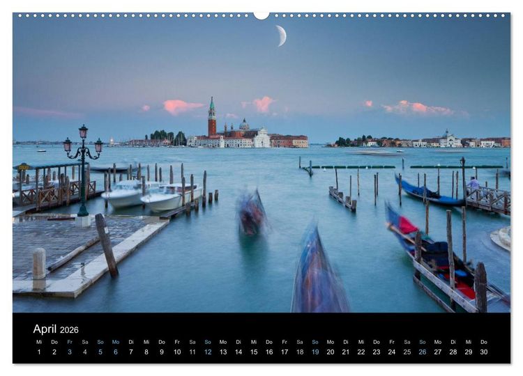 Produktbild: Venedig bei Nacht 2026 (Wandkalender 2026 DIN A2 quer), CALVENDO Monatskalender
