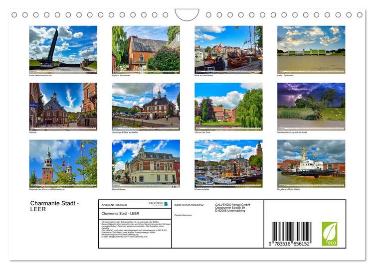 Produktbild: Charmante Stadt - LEER (Wandkalender 2026 DIN A4 quer), CALVENDO Monatskalender