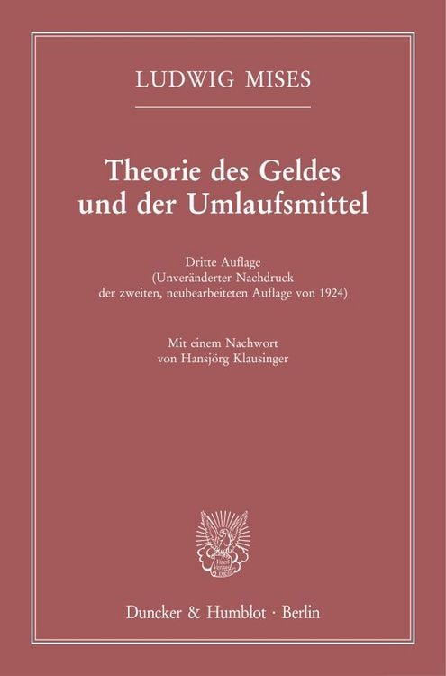 Produktbild: Theorie des Geldes und der Umlaufsmittel.