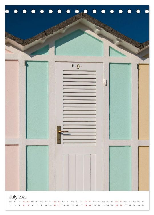 Produktbild: Rimini beach Umbrellas and cabins (Desk Calendar 2026 DIN A5 portrait), CALVENDO 12 Month DeskCalendar