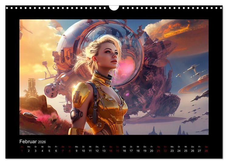 Produktbild: Amazonen im All (Wandkalender 2026 DIN A3 quer), CALVENDO Monatskalender