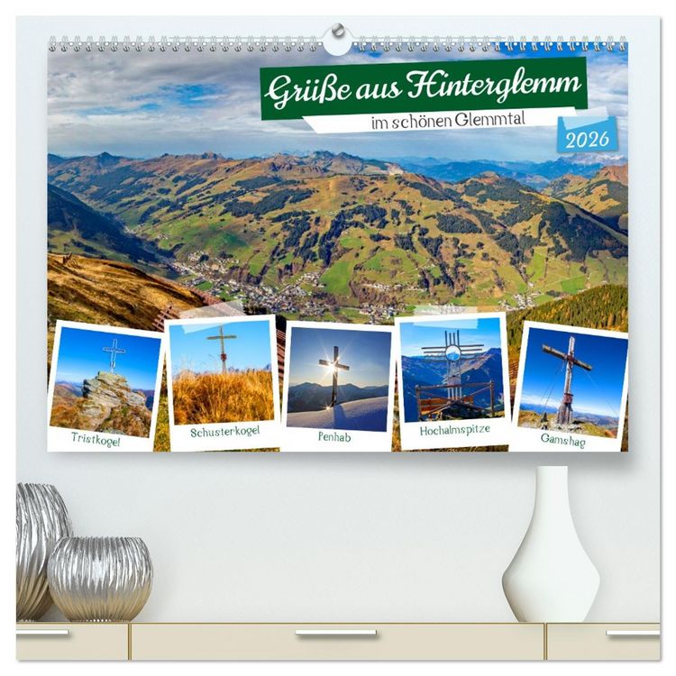 Produktbild: Gr&uuml;&szlig;e aus Hinterglemm (hochwertiger Premium Wandkalender 2026 DIN A2 quer), Kunstdruck in Hochglanz