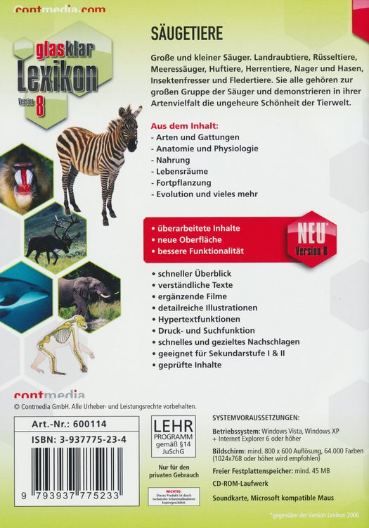 Produktbild: Glasklar V8.0 - Lexikon S&auml;ugetiere