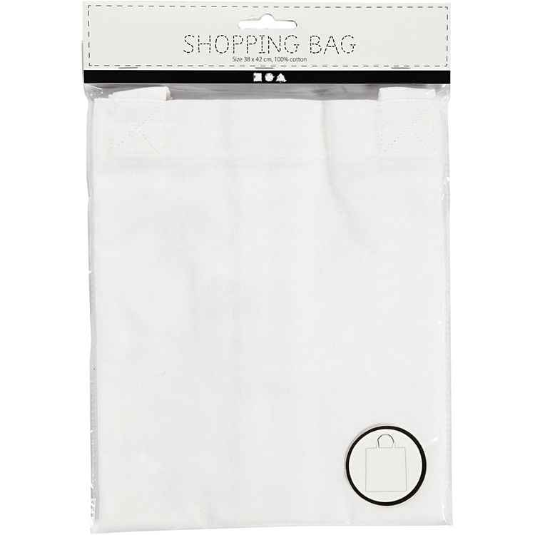Produktbild: Creativ Company Taschen, Tragetaschen und Portemonnaies Stoffbeutel, Wei&szlig;, 38x42 cm, 130 g, 1 Stk