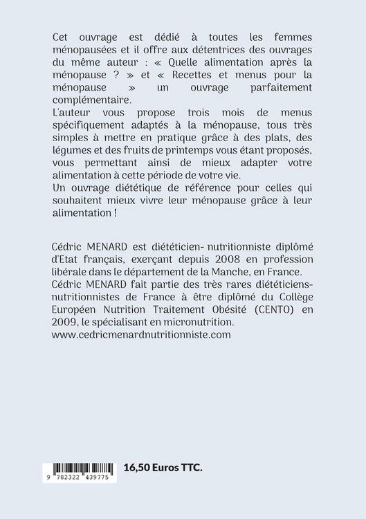 Produktbild: Menus de printemps pour la m&eacute;nopause.