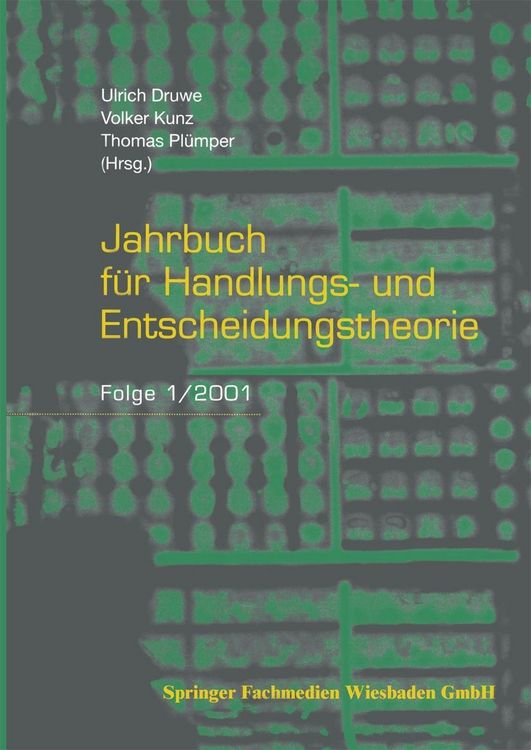 Produktbild: Jahrbuch f&uuml;r Handlungs- und Entscheidungstheorie