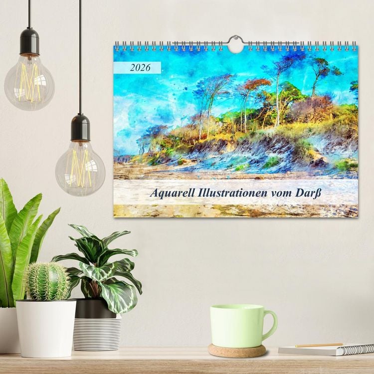 Produktbild: Aquarell Illustrationen vom Dar&szlig; (Wandkalender 2026 DIN A4 quer), CALVENDO Monatskalender