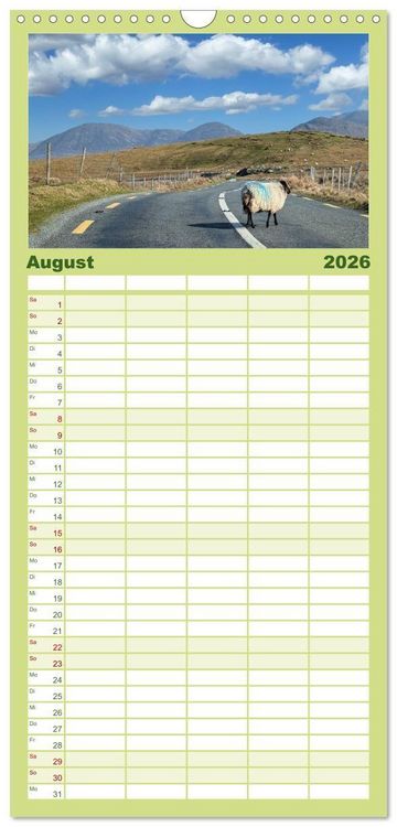 Produktbild: Familienplaner 2026 - Irland - Unterwegs auf dem Wild Altantic Way mit 5 Spalten (Wandkalender, 21 x 45 cm) CALVENDO