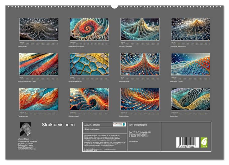 Produktbild: Strukturvisionen (hochwertiger Premium Wandkalender 2026 DIN A2 quer), Kunstdruck in Hochglanz
