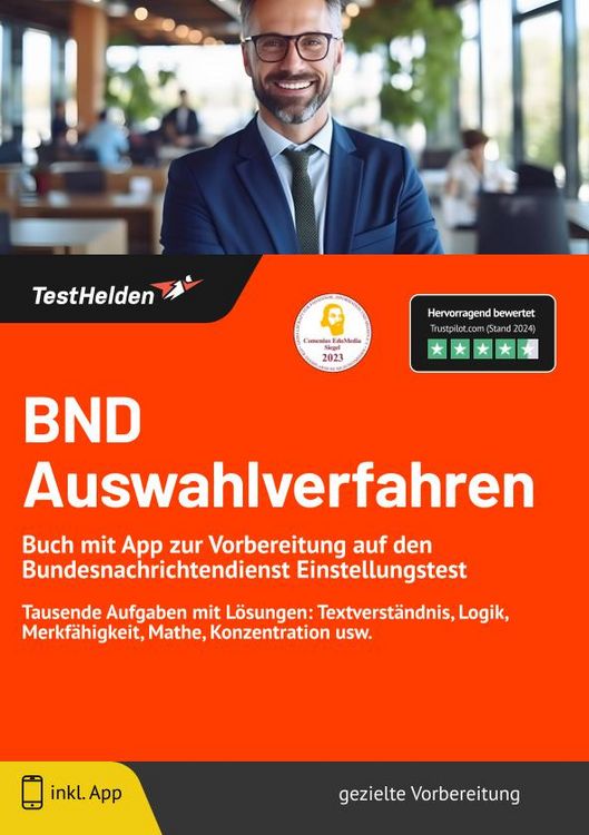 Produktbild: BND Auswahlverfahren: Buch mit App zur Vorbereitung auf den Bundesnachrichtendie