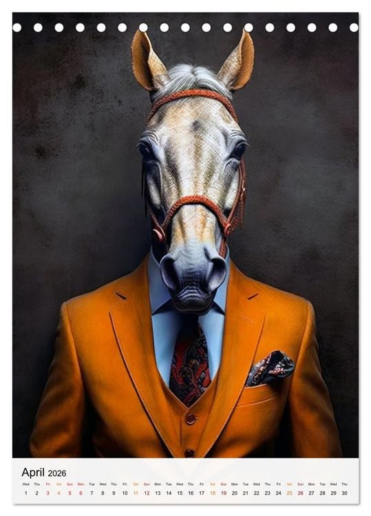 Produktbild: Stylish Horses (Desk Calendar 2026 DIN A5 portrait), CALVENDO 12 Month DeskCalendar