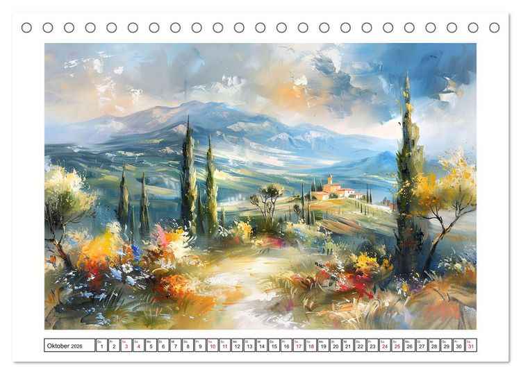 Produktbild: Toskana bis Provence (Tischkalender 2026 DIN A5 quer), CALVENDO Monatskalender