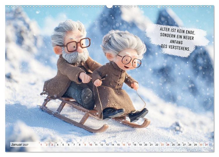 Produktbild: Oma und Opa - Spr&uuml;che &uuml;ber das Alter (Wandkalender 2027 DIN A2 quer), CALVENDO Monatskalender