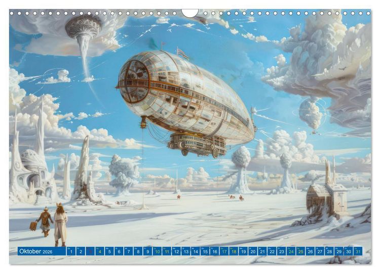 Produktbild: Steampunk Luftschiffe mit einer surrealen Note (Wandkalender 2026 DIN A3 quer), CALVENDO Monatskalender