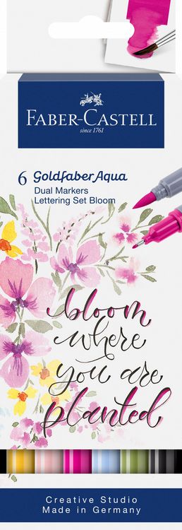 Produktbild: Faber-Castell Tuschestift Dual Marker Goldfaber Aqua, Lettering, 6er Set