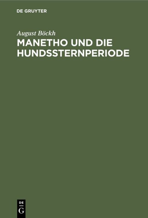 Produktbild: Manetho und die Hundssternperiode