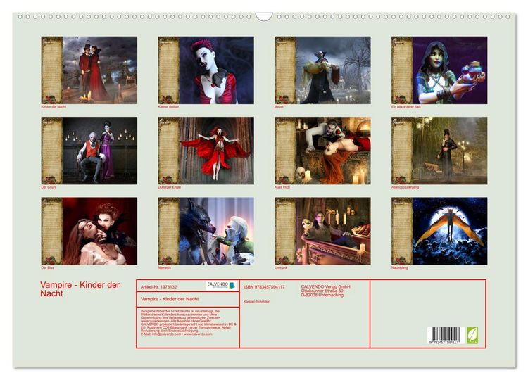 Produktbild: Vampire - Kinder der Nacht (Wandkalender 2026 DIN A2 quer), CALVENDO Monatskalender