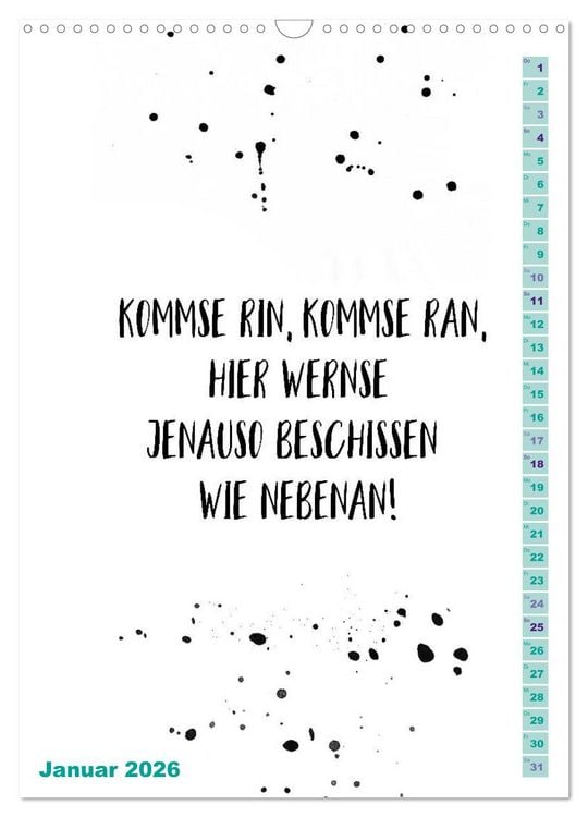 Produktbild: BERLINERISCH Lustige Spr&uuml;che (Wandkalender 2026 DIN A3 hoch), CALVENDO Monatskalender