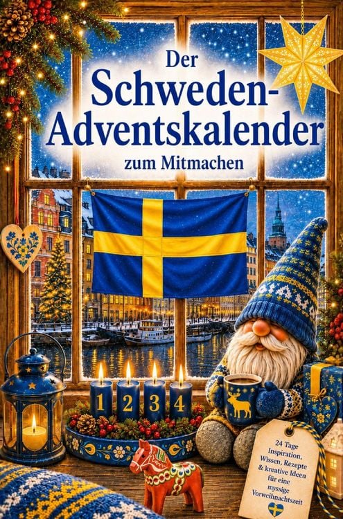 Produktbild: Der Schweden-Adventskalender zum Mitmachen: 24 T&uuml;rchen zum Backen, Basteln, Ausmalen, R&auml;tseln & Entdecken f&uuml;r eine mysige Vorweihnachtszeit