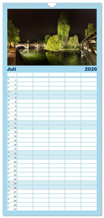 Produktbild: Familienplaner 2026 - N&uuml;rnberg - Die Altstadt bei Nacht mit 5 Spalten (Wandkalender, 21 x 45 cm) CALVENDO