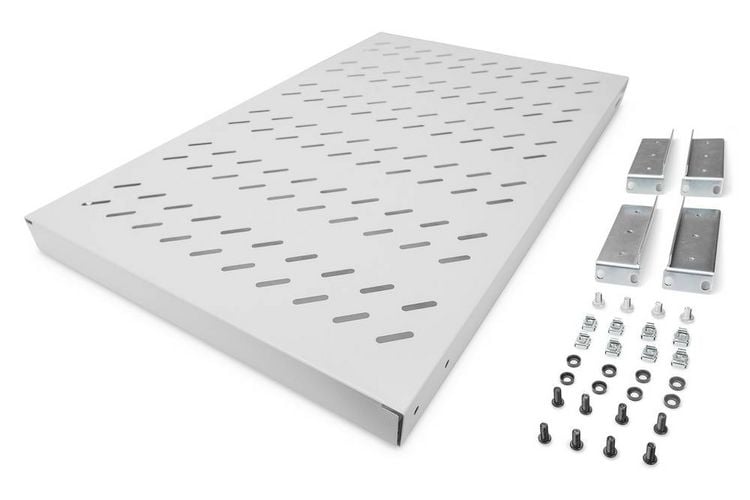 Produktbild: Digitus DN-97648 19 Zoll Netzwerkschrank-Ger&auml;teboden 1 HE variable Befestigungsschienen Geeignet f&uuml;r Schranktiefe: 1000 mm Lichtgrau (RAL 7035)