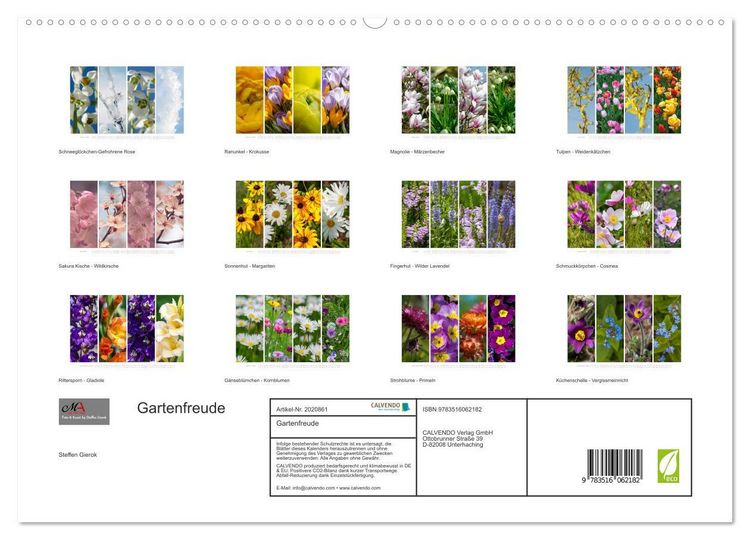Produktbild: Gartenfreude (hochwertiger Premium Wandkalender 2026 DIN A2 quer), Kunstdruck in Hochglanz