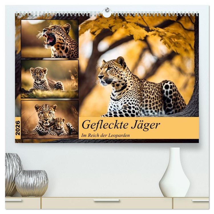 Produktbild: Gefleckte J&auml;ger (hochwertiger Premium Wandkalender 2026 DIN A2 quer), Kunstdruck in Hochglanz