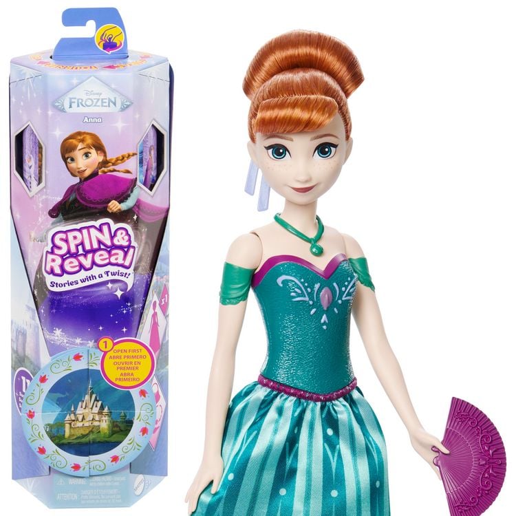 Produktbild: Disney Die Eiskönigin Spin & Reveal Anna-Modepuppe und Accessoires mit 11 Überraschungen aus dem Disney-Film