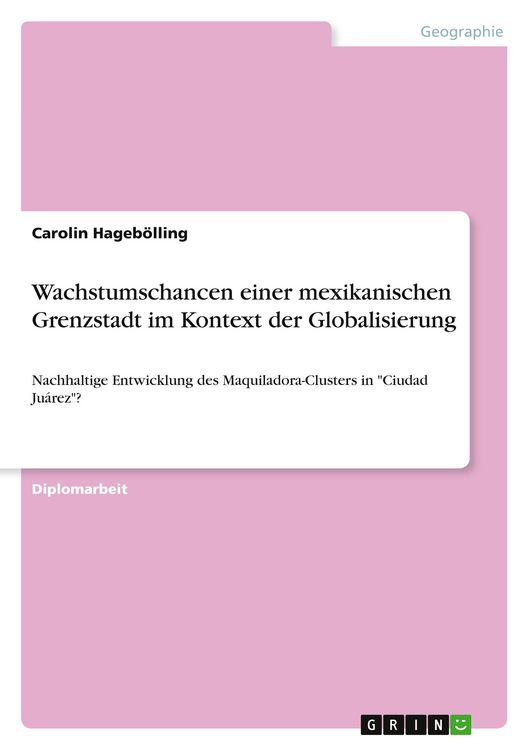 Produktbild: Wachstumschancen einer mexikanischen Grenzstadt im Kontext der Globalisierung