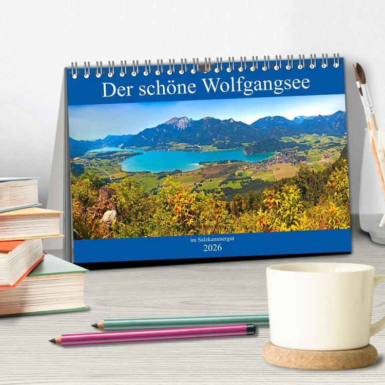 Produktbild: Der sch&ouml;ne Wolfgangsee im Salzkammergut (Tischkalender 2026 DIN A5 quer), CALVENDO Monatskalender